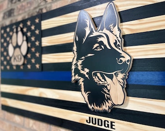 Thin Blue Line Metallschild – USA Flagge, 43x25 Cm, Aluminium, Wanddekoration Für Bar & Garage