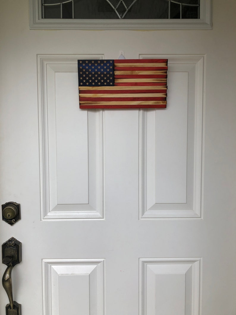 Small Wooden Rustic American Flag