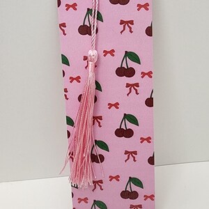 Cherry Coquette Laminated Double Sided Bookmark, Dark Cherry Aesthetic, Gifts for Book Lovers, Gifts for Readers, Bookish Accessories