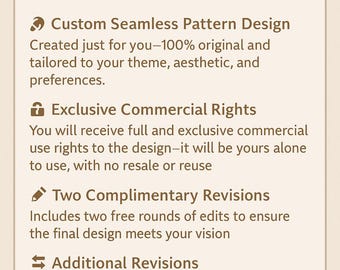 Custom Seamless Pattern Design, Exclusive Use Rights