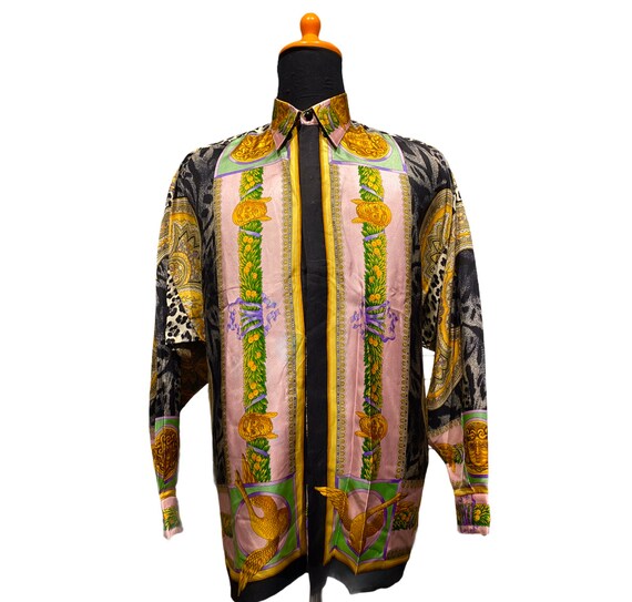 Gianni Versace Silk Shirt Leopard