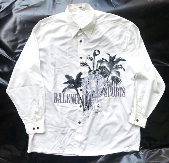 Vintage Balenciaga Big Logo Button Shirt