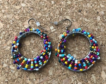 Beaded Loop Earrings