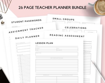 Teacher Lesson Planner Printable, Academic Planner, Teacher Planner, Homeschool Planner, Instant Download