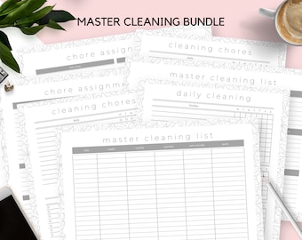 Ultimate Cleaning Printable Planner Bundle, Cleaning Checklist, Cleaning Planner, Spring Cleaning, Instant Download, Printable PDF, US Lette