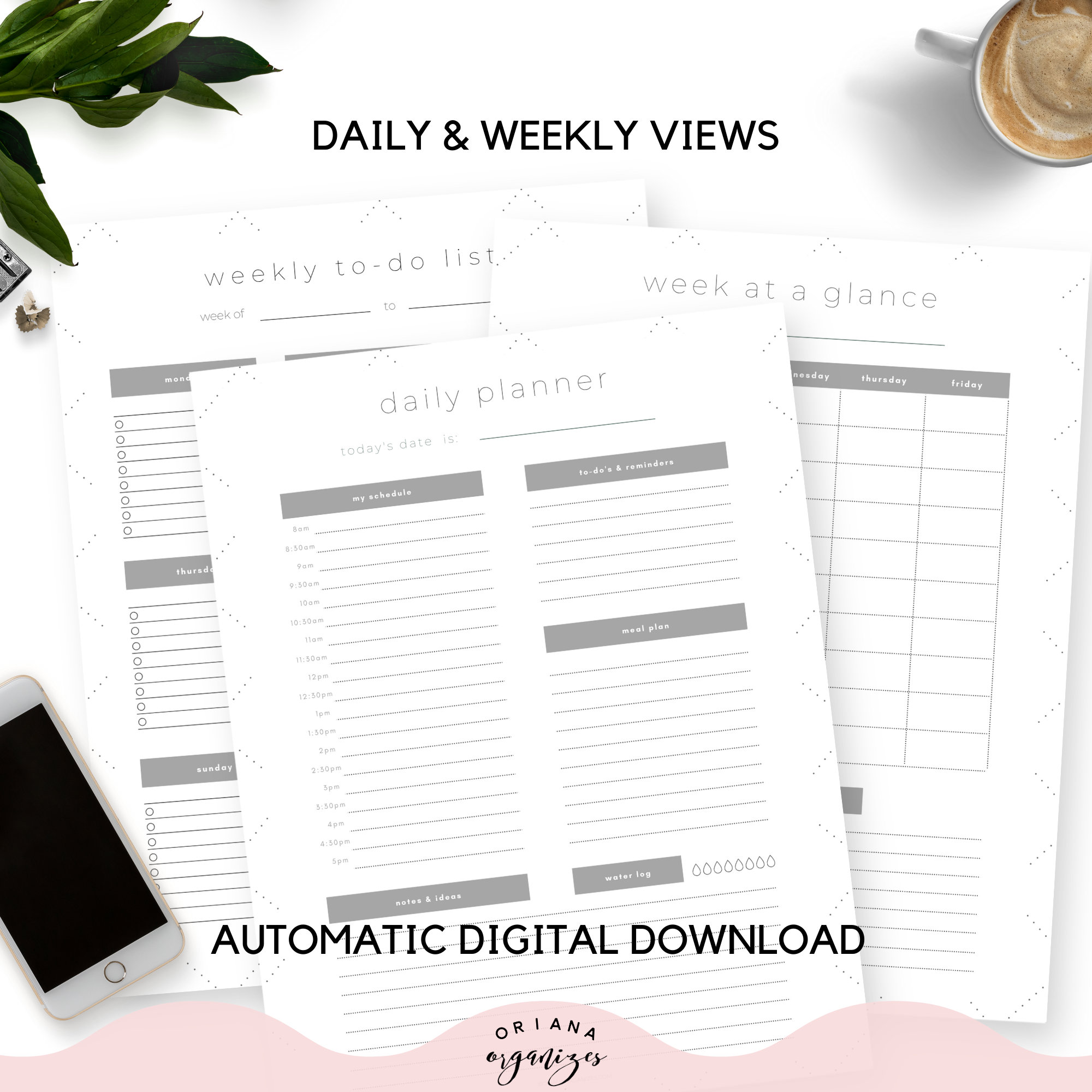 Daily Printable Planner Daily to Do List Checklist Weekly - Etsy
