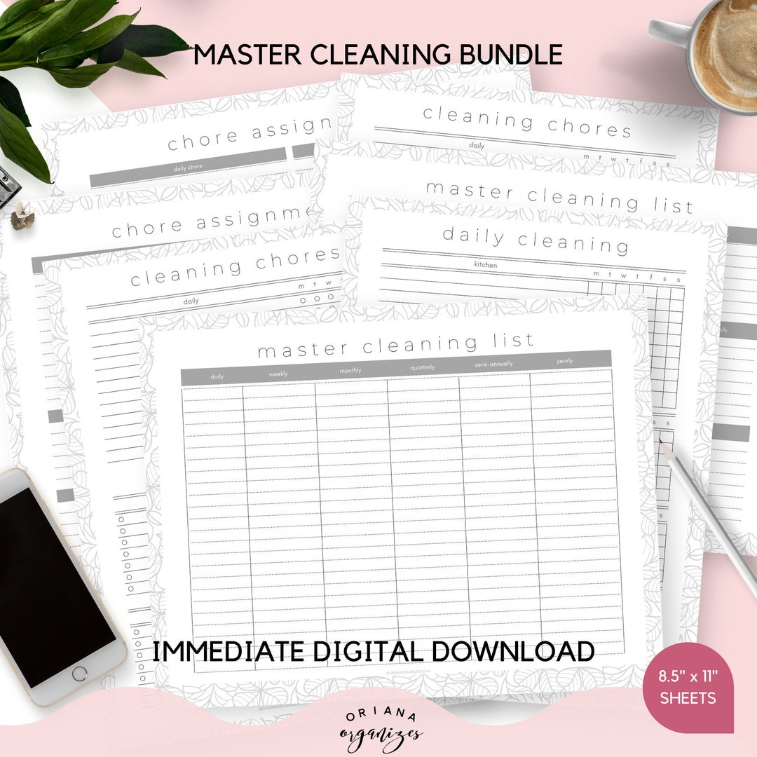 Ultimate Cleaning Printable Planner Bundle, Cleaning Checklist ...