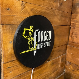Scatola luminosa forgiata Irish Stout per bar di casa, decorazione per caverna o ufficio, decorazione per pub irlandesi, bar di casa irlandesi