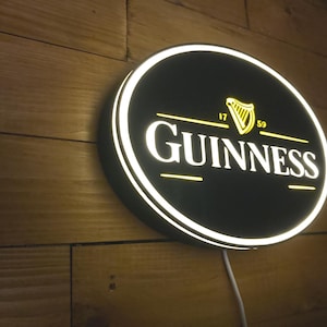Scatola luminosa Guinness 1759 per bar di casa, taverna o ufficio, decorazione per pub irlandese, bar di casa irlandese