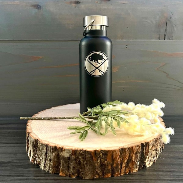 Black Buffalo Sabres Water Bottle