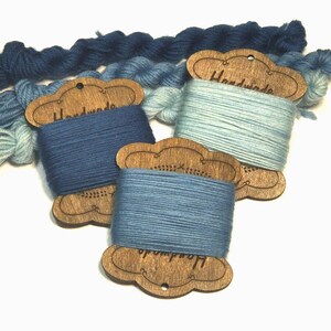 Indigo Dyed Merino Wool Embroidery Thread - Blue, 2 Ply (20 meters)