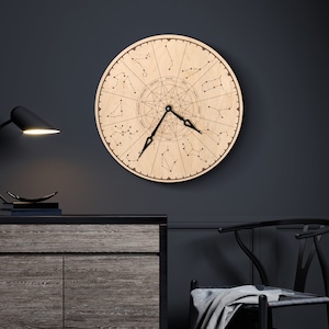 Constellation wall clock, Zodiac wall clock, Celestial clock, Starry Sky clock, Astronomical clock,Large wall clock modern,Unique wall clock