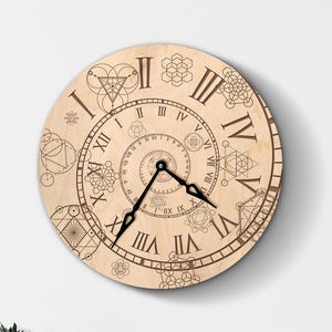 Doctor who clock, Time vortex clock, Tardis wall clock, Roman numeral wall clock,Sci fi wall clock,Silent wooden clock,Handmade wooden clock
