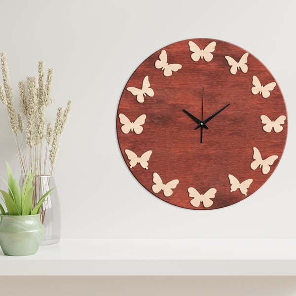 Butterfly Clock Etsy