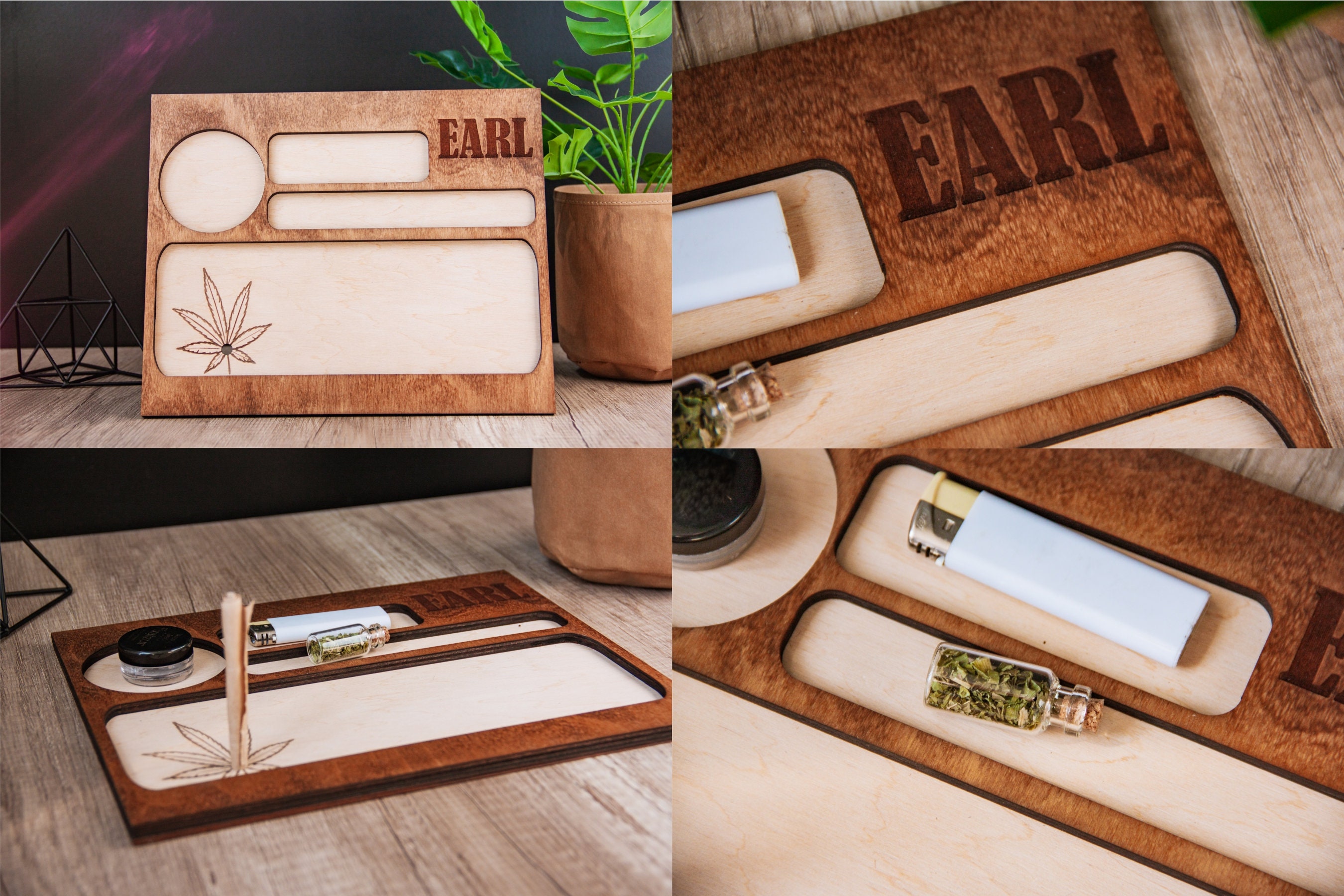 Wood Rolling Tray Customsmoke Rolling Traymarijuana Rolling Etsy
