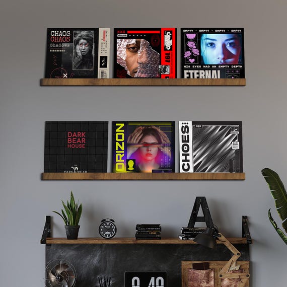 Vinyl record ledge,Floating record shelves,Vinyl record wall shelf,Album wall mount,Lp record holder,Record wall display,Wood record storage