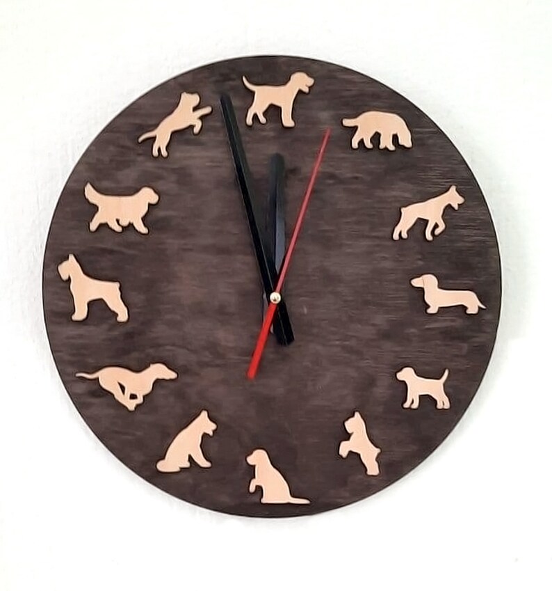 Dog Wall Clockdog Clocks for Walldog Wall Decorpet Etsy