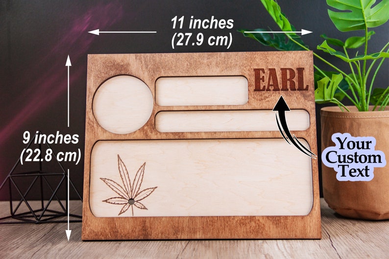Wood Rolling Tray Customsmoke Rolling Traymarijuana Rolling Etsy