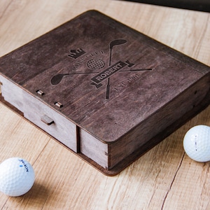 Golf ball box,Personalized golf ball box,Wood golf ball box,Golf ball holder,Golf gifts for men personalized,Golf gifts for men fathers day