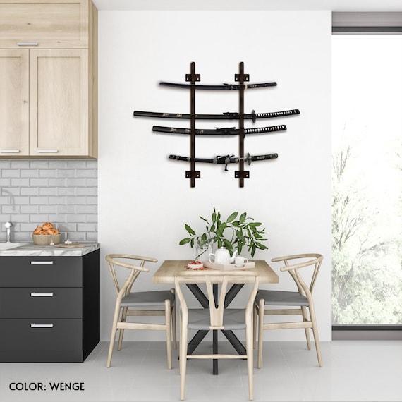 木製刀壁掛けホルダー、日本刀スタンド、刀壁掛けマウント、サーベル