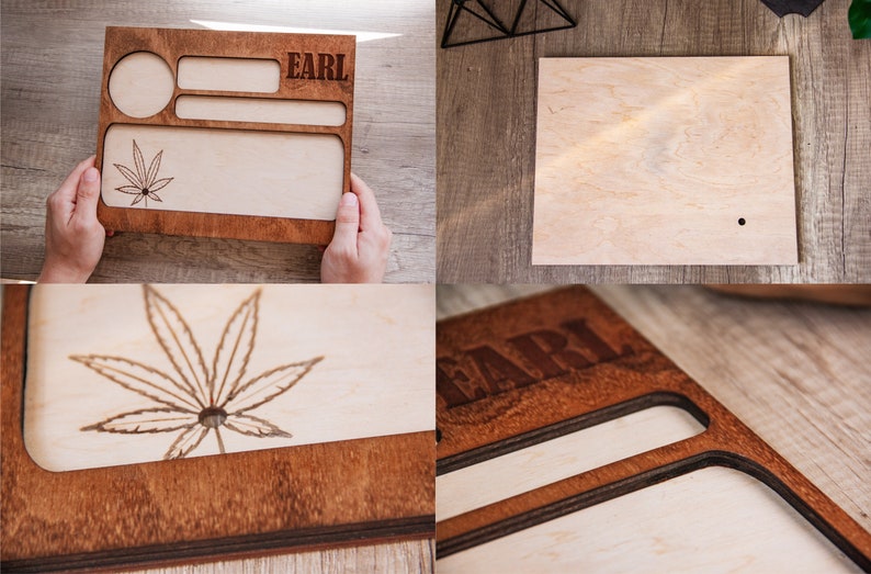 Wood Rolling Tray Customsmoke Rolling Traymarijuana Rolling Etsy