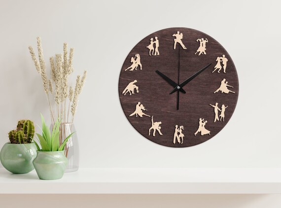 Ballroom dancing wall clock,Ballroom dancing wall decor,Gift for dancer,Dancing wall decor,Dancing wall clock,Wood wall clock
