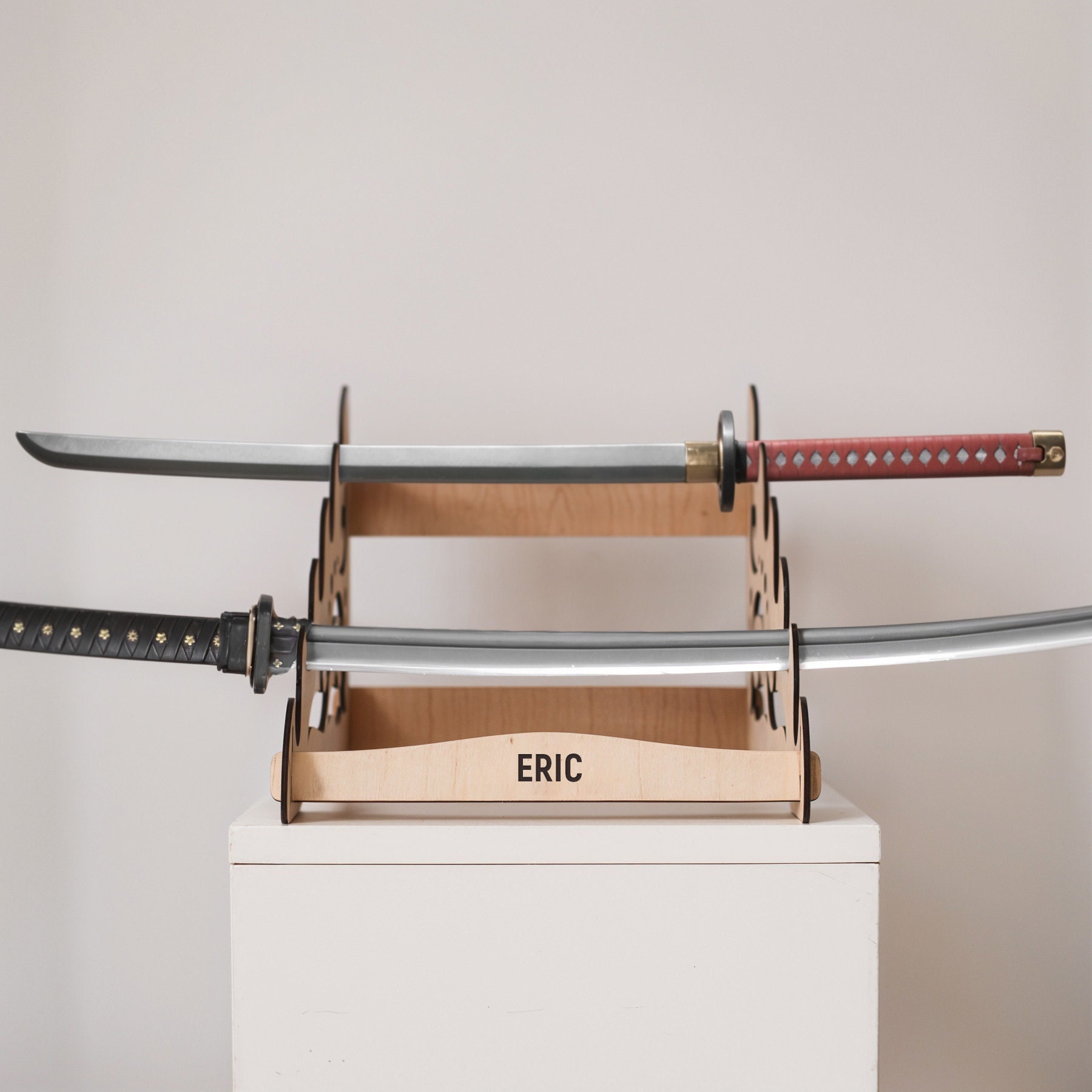 Schwert Wandhalter Aus Holz - Stabile Aufbewahrung Für Samurai-Schwerter