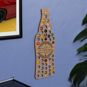 Personalisierter Bierflaschenkappenhalter, Bierkappenanzeige, Bierkappewand, Flaschenkappensammler, Flaschenverschlussaufbewahrung, Flaschenverschlussfänger