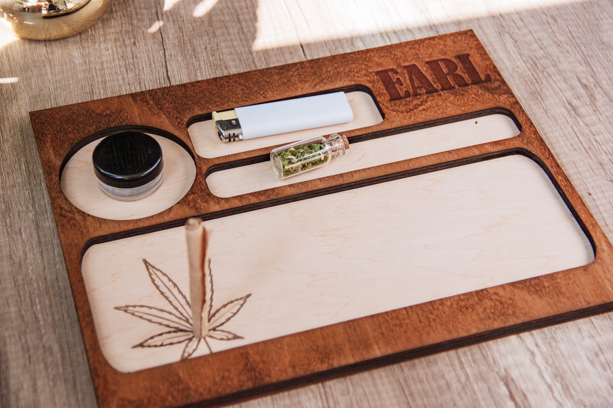 5 Piece Custom Rolling Tray Set for Tobacco or Cannabis Kush Queen 
