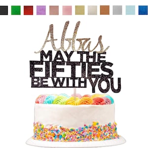 Star Wars Glitter Cake Topper: May the Force Be With You, Custom Name & Age