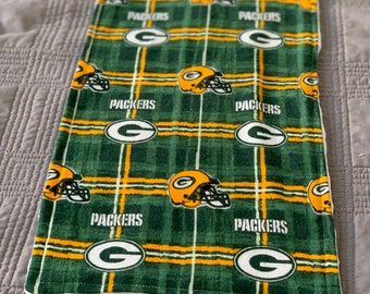 Green Bay Packers Baby Spucktuch, Minky Fleece und Super Snuggle Flanell, geschlechtsneutral