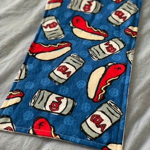BBQ Baby Burp Cloth White, Minky fleece and super snuggle flannel, gender neutral