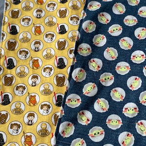 Baby Star Wars Burp Cloth Cloth Yellow and Blue, Minky fleece and super snuggle flannel, gender neutral image 1