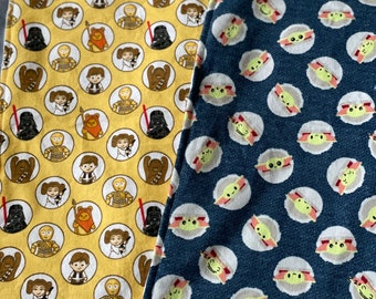 Baby Star Wars Burp Cloth Cloth Yellow and Blue, Minky fleece and super snuggle flannel, gender neutral