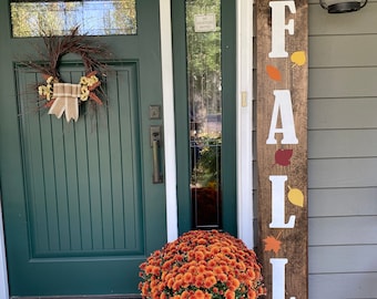 Fall/Autumn Porch Sign Happy Fall Y’all Reversible Welcome Decor