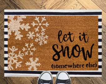 Let It Snow welcome door mat