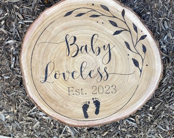 Custom Monogram Wood Burned Wedding, Anniversary, Birthday, Retirement, Celebration Cake Stand