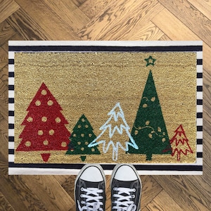 Christmas Trees welcome door mat image 1