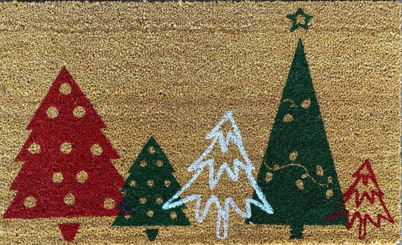 Christmas Trees welcome door mat image 2