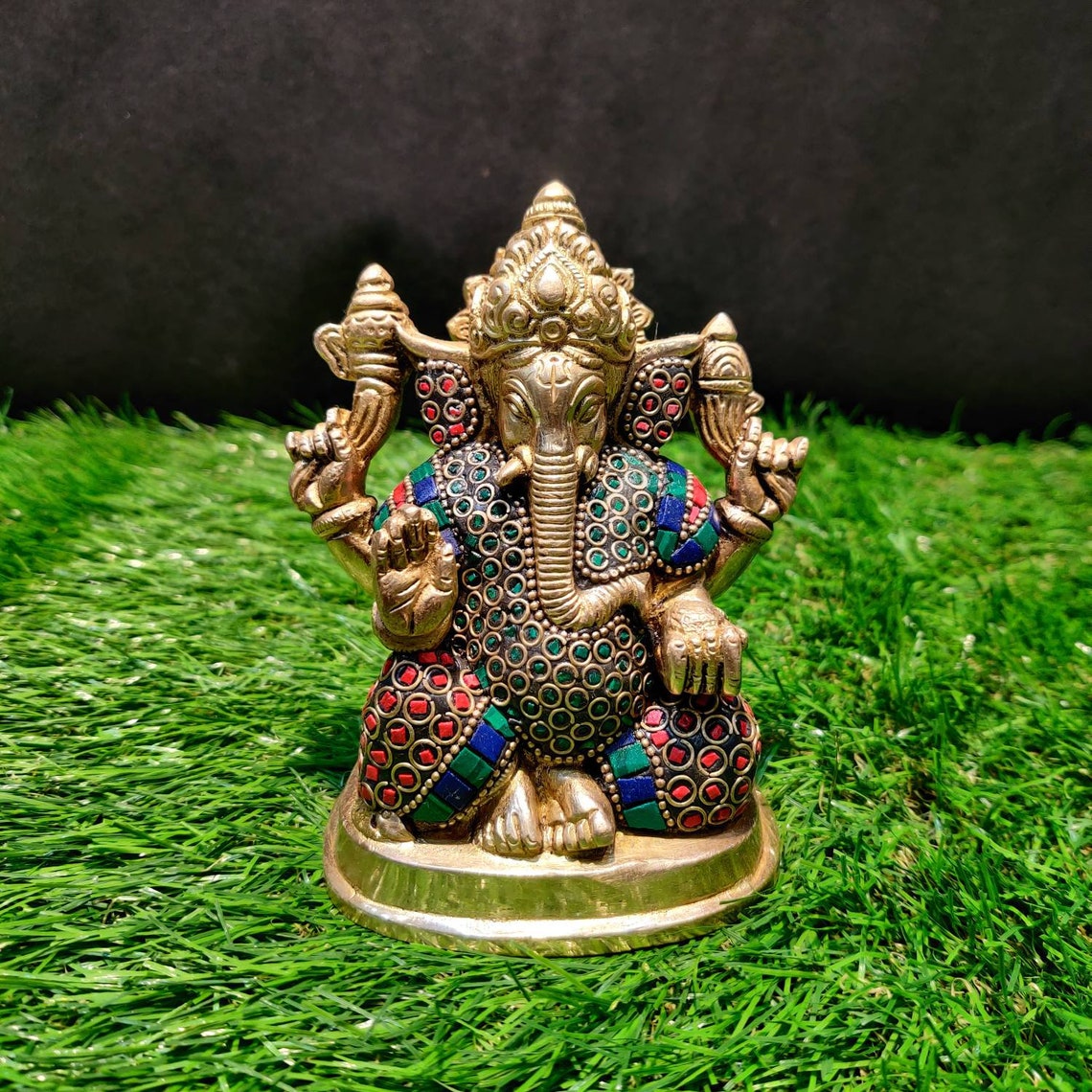 Brass GANESHA statue 4.5inch Handmade Brass small size lord Etsy
