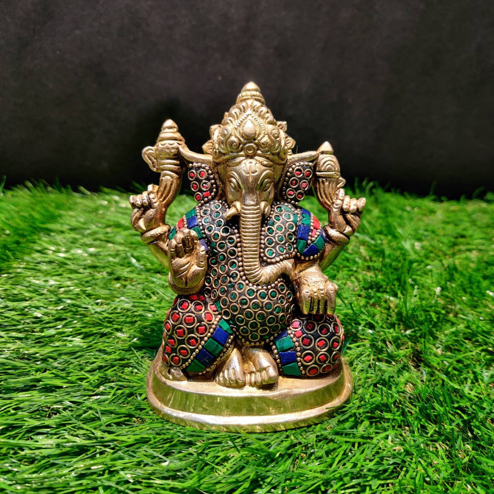 Brass GANESHA statue 4.5inch Handmade Brass small size lord Etsy