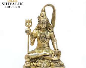 Estátua de bronze do Senhor Shiva, para rituais em templos hindus, 18 cm (7 polegadas).