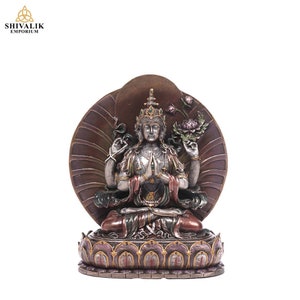 Resin Avalokitesvara statue, 6inch, Bodhisattava statue, Chenrezig statue, Tibetan god statue, Buddhist god, Kanzeon, lokeshwara statue