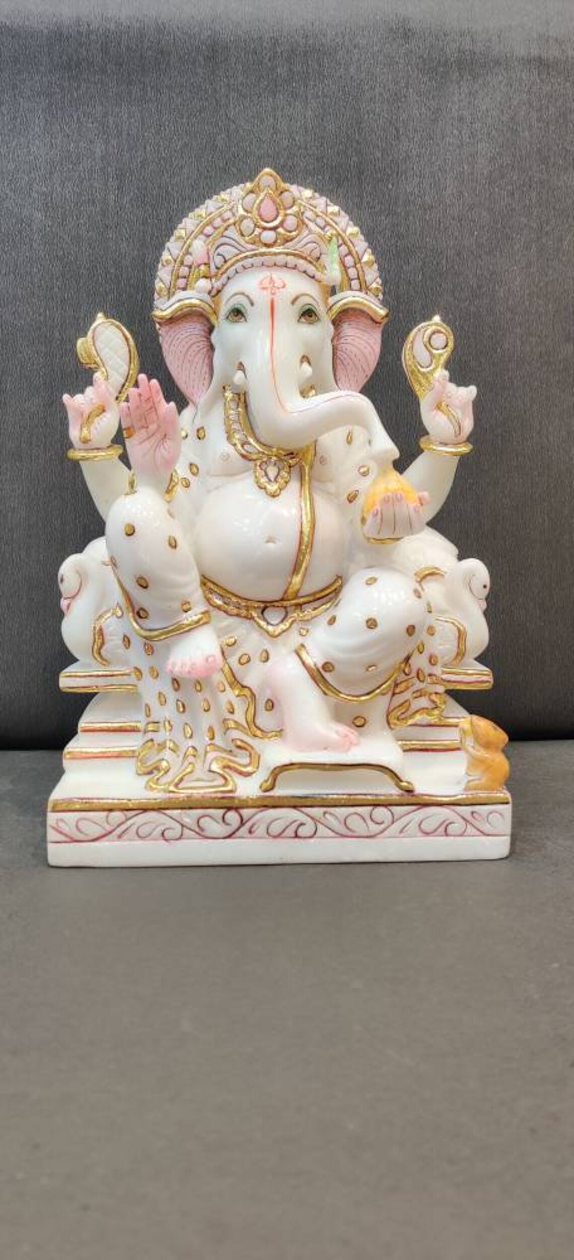 Pure Marble Ganesh statue 12inches Handmade Blessing Ganesha Etsy