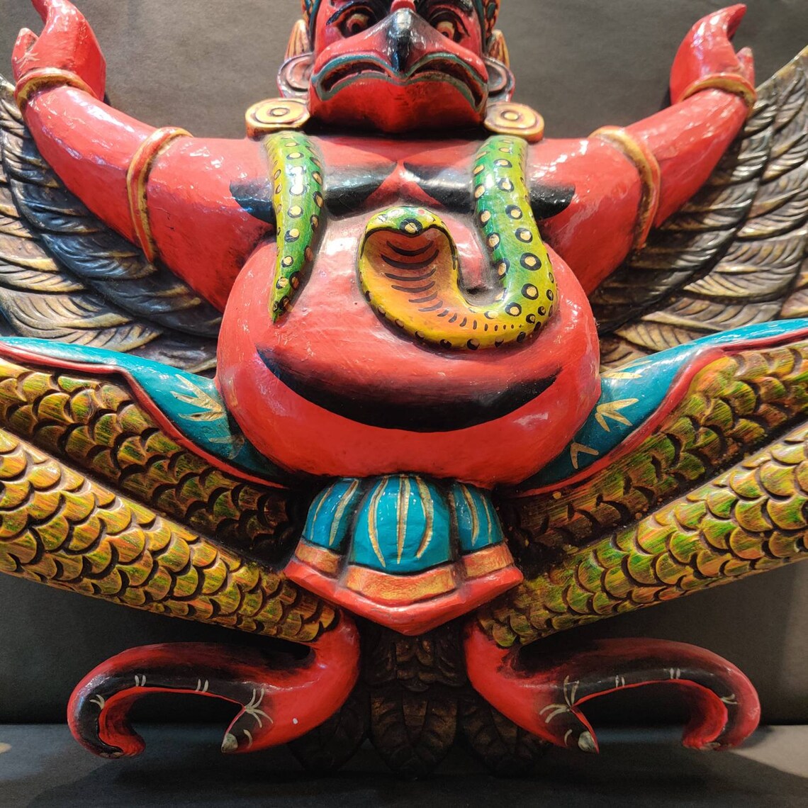 Wooden Garuda statue 17inch The Mighty Eagle Handmade Etsy