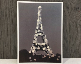 Eiffelturm Kunstdruck | 18cmx18cm | 3"x4.5" | Paris Kunstdruck | Original Acrylgemälde | Geburtstagsgeschenk | Moderne Wandkunst