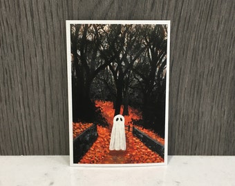 Ghost Art Print | 5&quot;x7&quot; | 4&quot;x6&quot; | 3&quot;x4.5&quot; | Wall Art Print | Halloween Home Decor | Original Acrylic Painting | Halloween Art