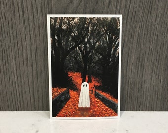 Ghost Art Print | 5"x7" | 4"x6" | 3"x4.5" | Wall Art Print | Halloween Home Decor | Original Acrylic Painting | Halloween Art