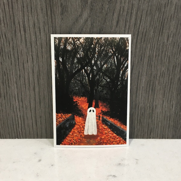 Ghost Art Print | 5"x7" | 4"x6" | 3"x4.5" | Wall Art Print | Halloween Home Decor | Original Acrylic Painting | Halloween Art