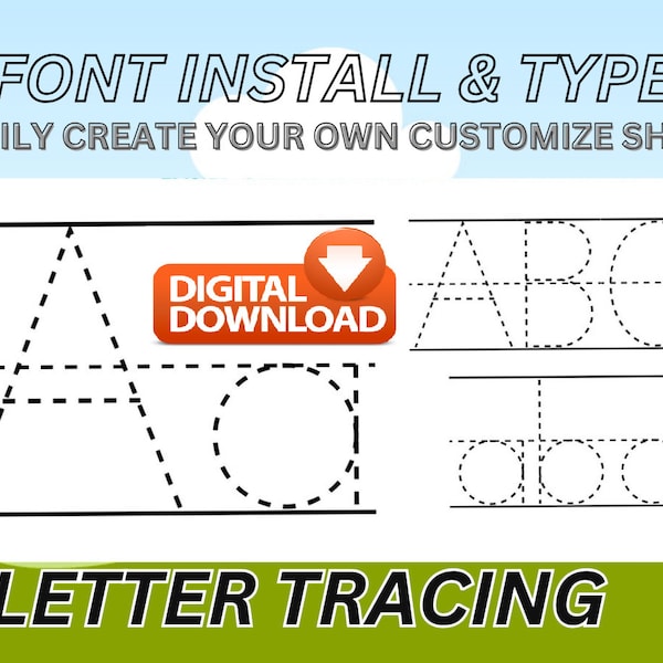 Tracing Font, include Cursive Font, Customize Worksheet, Learn To Write, Writing Font, Homeschool Learning, Handwriting Practice, Printable